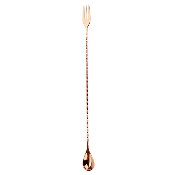 Nordicbar Bar Spoon w. Fork 40 cm Copper