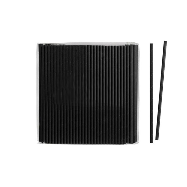 Paper Straws Black 6x200mm 250 pcs (FSC)